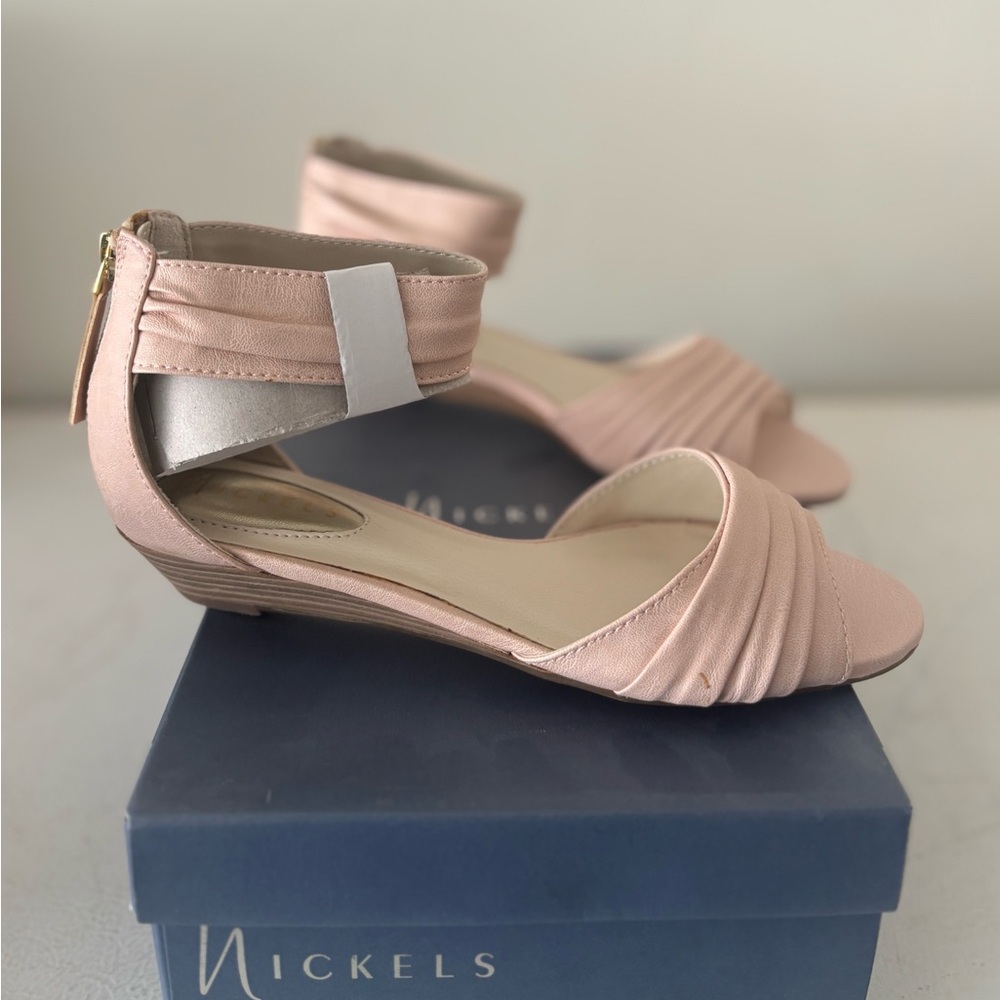 Nickels Pink Flats with Ankle Strap